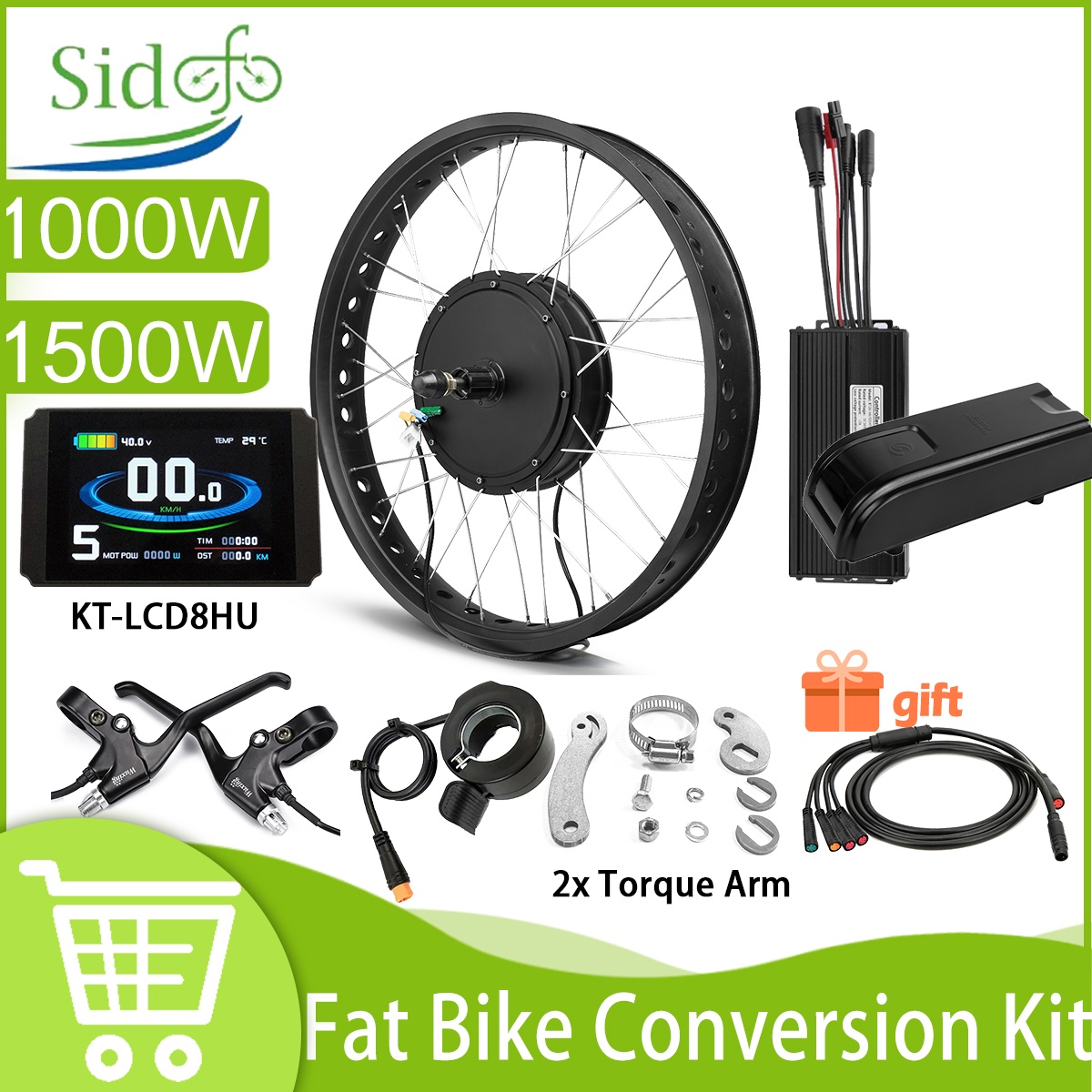 太いタイヤの電動自転車用コンバージョンキット。48V 150 - Fat Tire Electric Bike Conversion Kit 1500W のレビューと価格